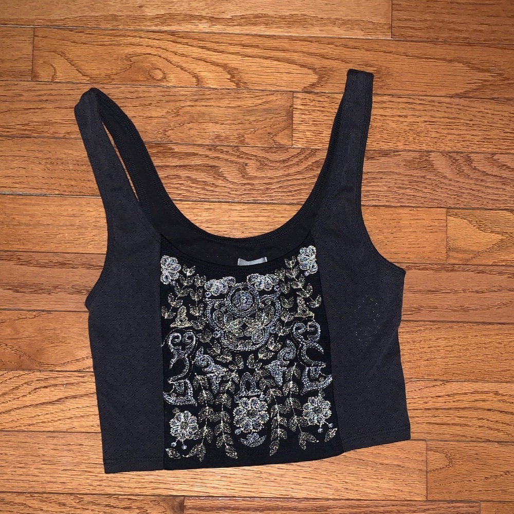 Embroidered crop top